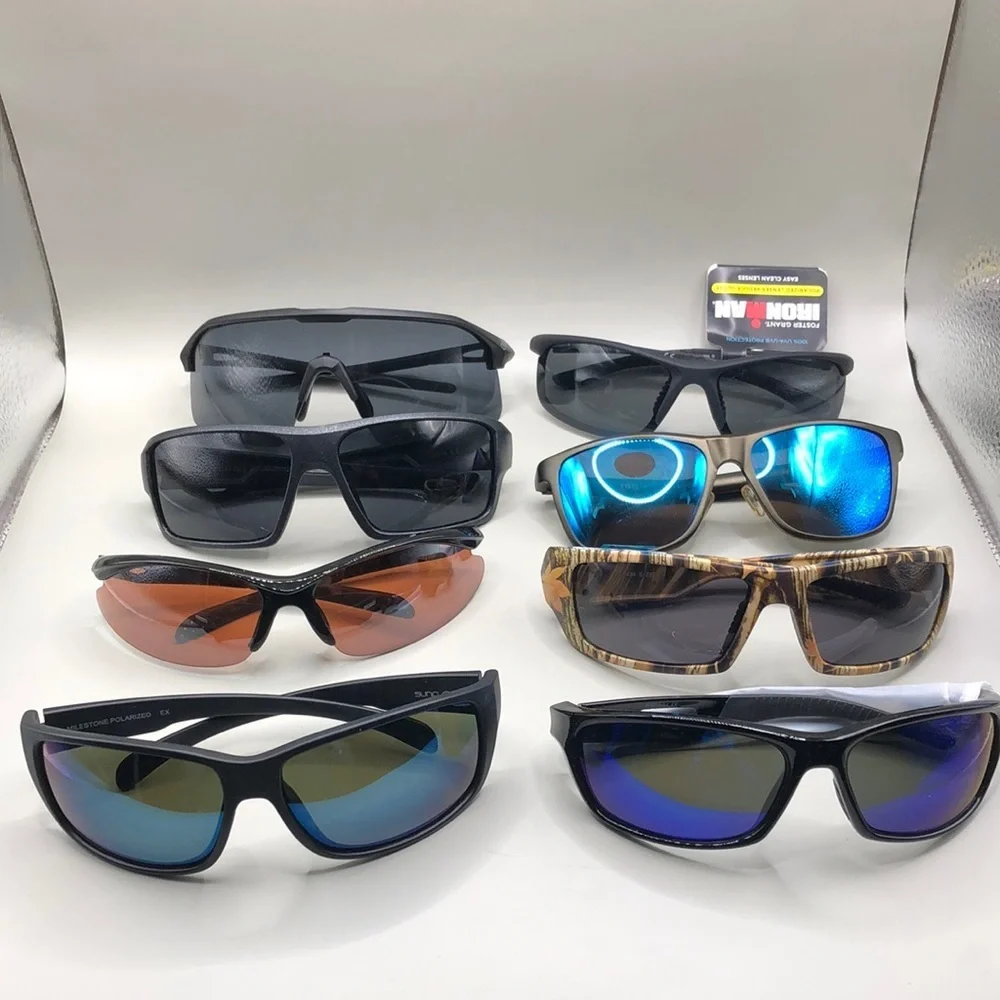 Huge lot 8 sporty & outdoors men's sunglasses variety of brands bundle.